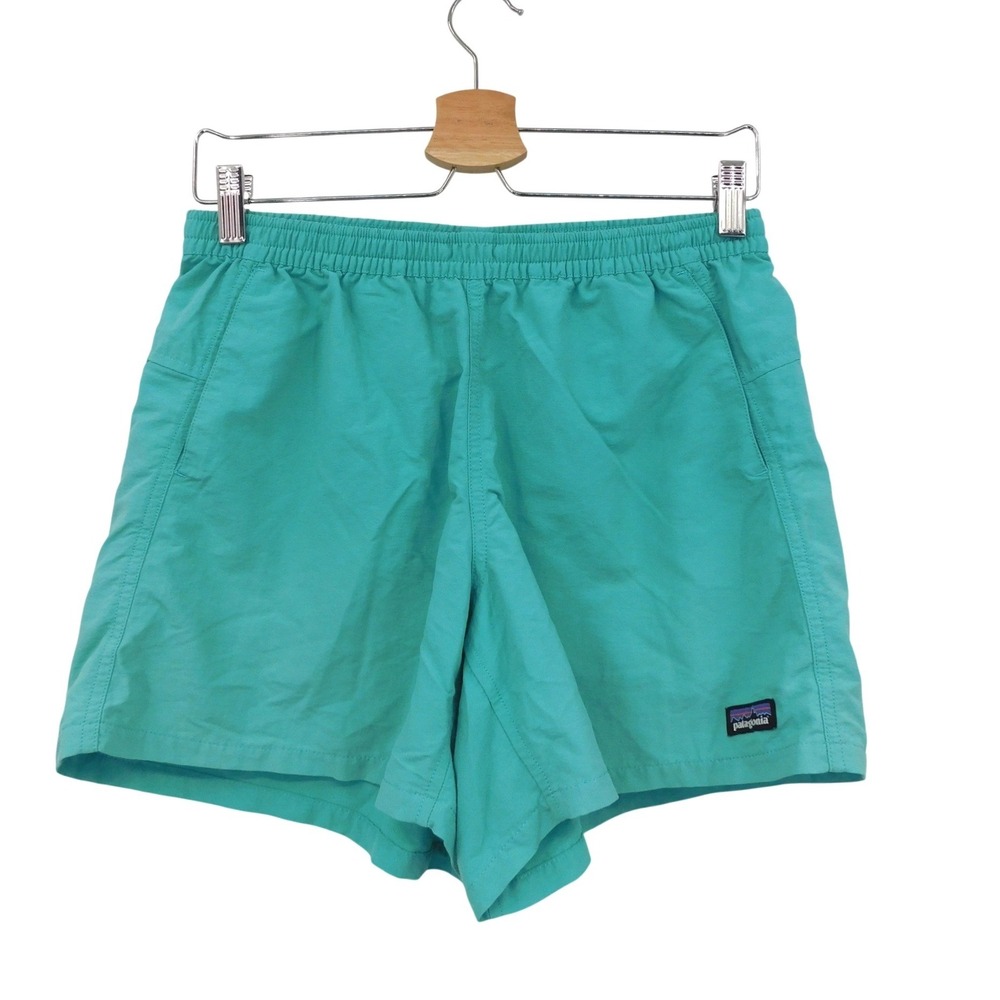 Patagonia Womens Baggies Shorts Teal Nylon Hiking Swim Size Small